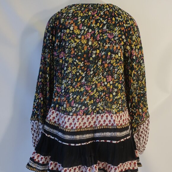 Womens Free People Gardenia Multicolor Floral Embroidered V-Neck Tunic Top XS - Picture 7 of 11